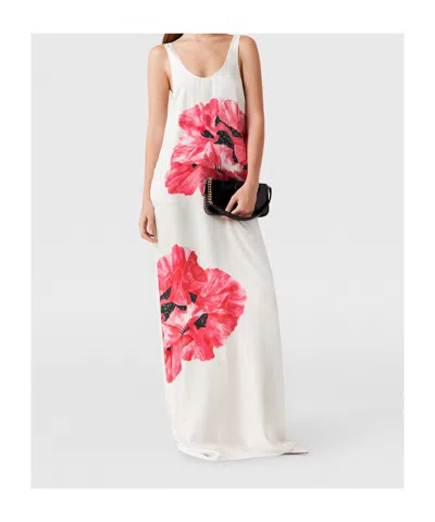 Stella Mccartney Poppy-printed Silk Maxi Dress In White