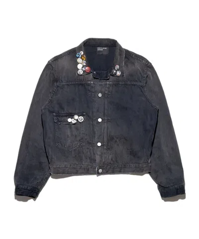 Enfants Riches Deprimes Black Type Vii Pin Assemblage Denim Jacket In Gray