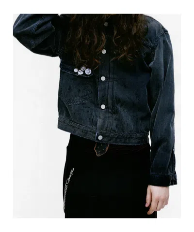 Enfants Riches Deprimes Black Type Vii Pin Assemblage Denim Jacket In Gray