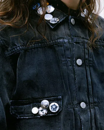 Enfants Riches Deprimes Black Type Vii Pin Assemblage Denim Jacket In Gray