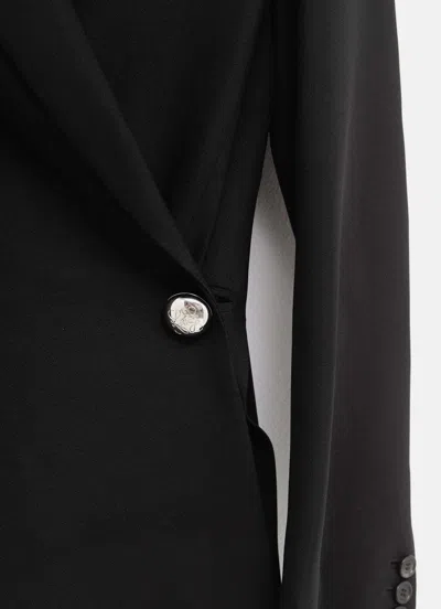 Loewe Black Jacket With Anagram Pebble Button In Black
