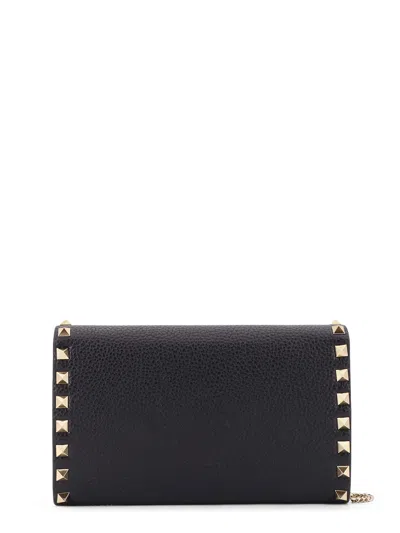 Valentino Rockstud Mini Grainy Leather Wallet On Chain