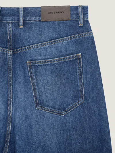 Givenchy Denim Trousers With Belt Loops And Contrast Stitching In Blue