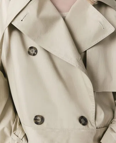 Stella Mccartney Cropped Belt Detail Trench Jacket In Gray