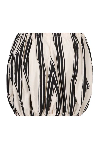 Philosophy Di Lorenzo Serafini Striped Cotton-blend Mini Skirt In Brown