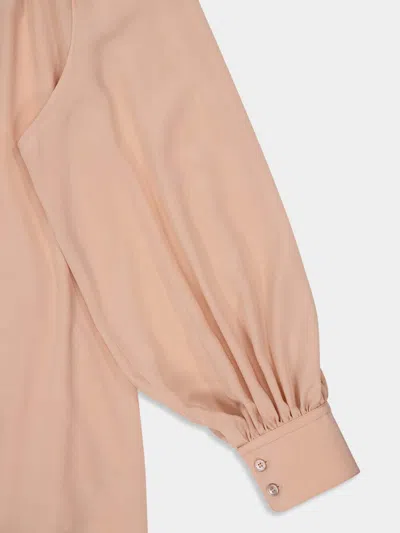 Stella Mccartney Open-back Gathered Silk Crepe De Chine Mini Dress In Brown