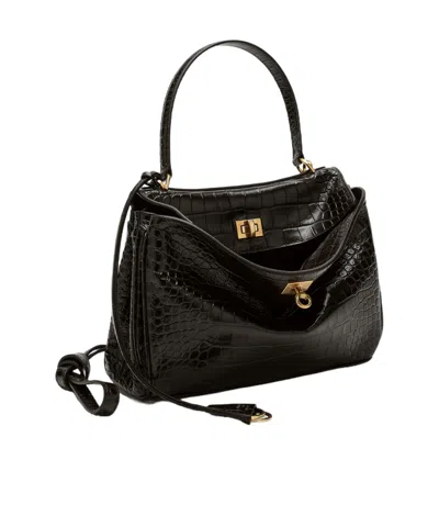Balenciaga Small Rodeo Bag In Crocodile-effect
