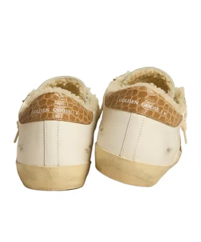 Golden Goose Super-star With Silver Leather Star And Crocodile-print Leather Heel Tab