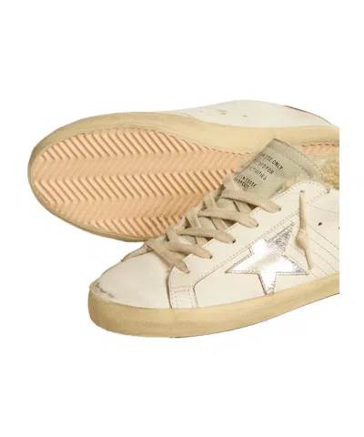Golden Goose Super-star With Silver Leather Star And Crocodile-print Leather Heel Tab
