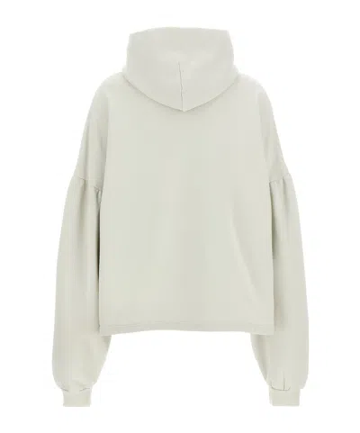 Balenciaga Logo Cropped Hoodie With Dropped Shoulders In Neutral