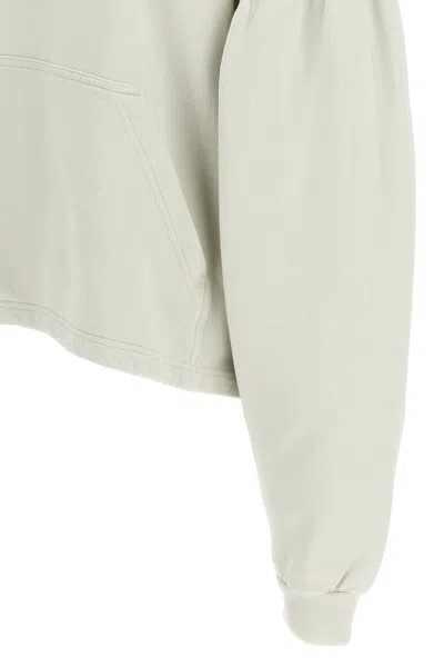 Balenciaga Logo Cropped Hoodie With Dropped Shoulders In Neutral