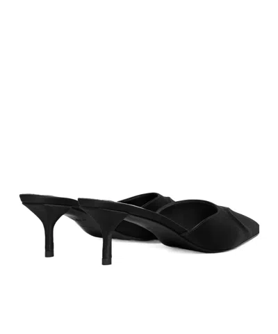Alaïa Alaia Le Coeur Mule In Black Satin Women In Black