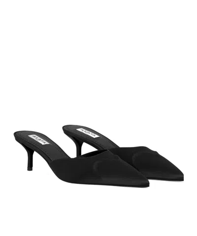 Alaïa Alaia Le Coeur Mule In Black Satin Women In Black