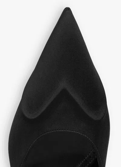 Alaïa Alaia Le Coeur Mule In Black Satin Women In Black