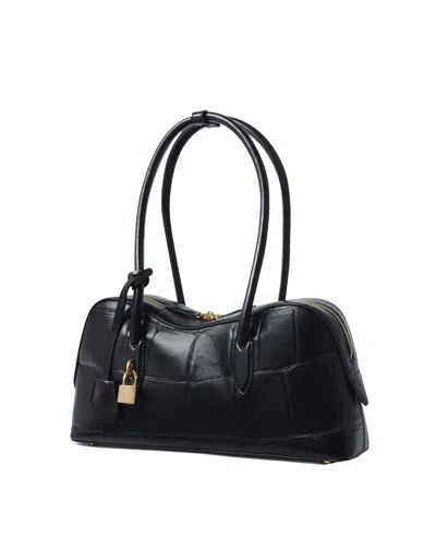 Stella Mccartney Croc-embossed Shoulder Bags Padlock Detail
