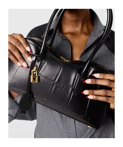 Stella Mccartney Croc-embossed Shoulder Bags Padlock Detail