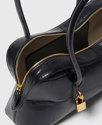 Stella Mccartney Croc-embossed Shoulder Bags Padlock Detail