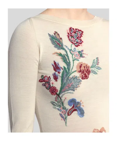 Etro Wool-blend Jacquard Sweater In White