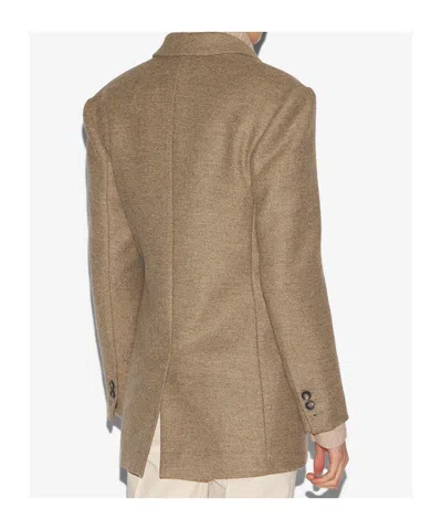 Isabel Marant Isidora Flecked Wool Coat In Brown