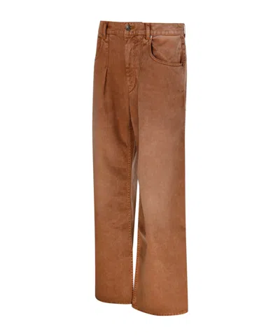 Isabel Marant High Waist Trousers Wide Legs In Brown