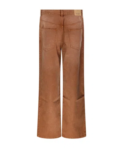 Isabel Marant High Waist Trousers Wide Legs In Brown