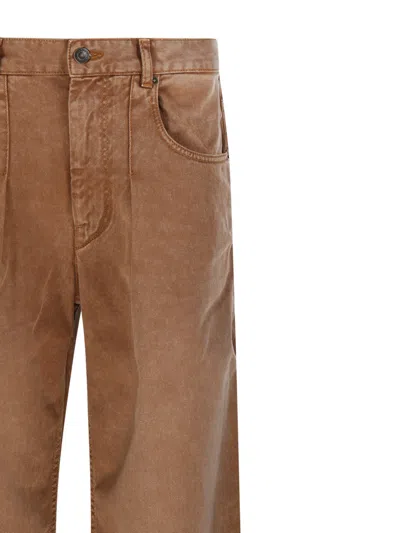 Isabel Marant High Waist Trousers Wide Legs In Brown