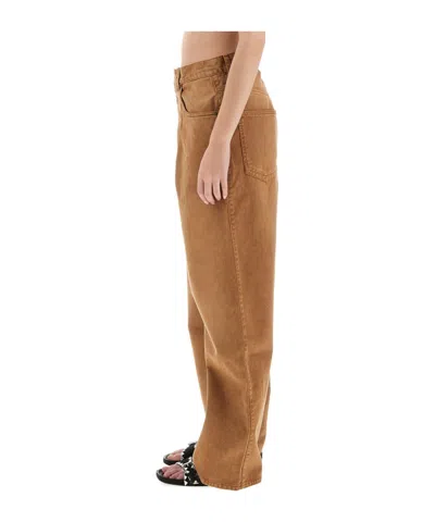 Isabel Marant High Waist Trousers Wide Legs In Brown