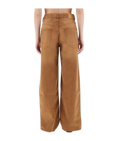 Isabel Marant High Waist Trousers Wide Legs In Brown