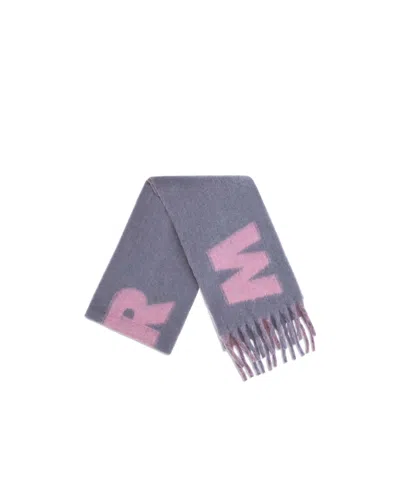 Marni Wool Scarf Striped Pattern In Blue