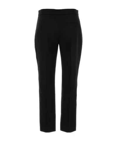 Alexander Mcqueen Leaf Crepe Cigarette Trousers In Black
