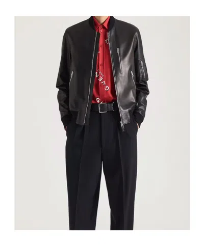 Givenchy Aviator Jacket In Leather In Black