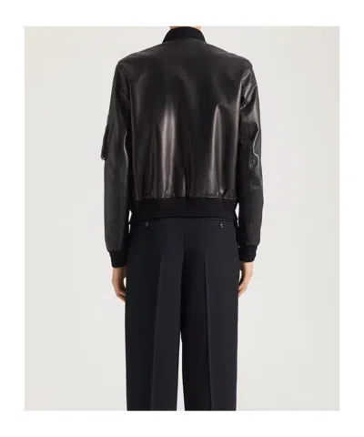 Givenchy Aviator Jacket In Leather In Black