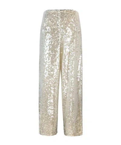 Philosophy Di Lorenzo Serafini Pantalone In Paillettes Champagne In Silver
