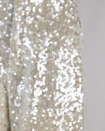 Philosophy Di Lorenzo Serafini Pantalone In Paillettes Champagne In Silver