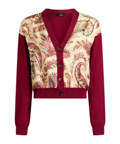 Etro Cropped Cardigan With Printed Insert