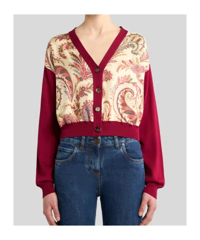 Etro Cropped Cardigan With Printed Insert