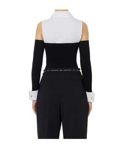 Elisabetta Franchi Viscose And Cotton Poplin Knit Bodysuit