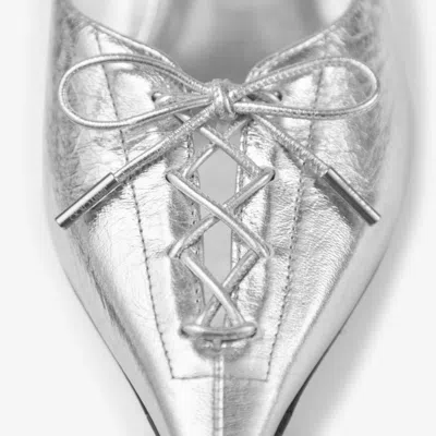Jimmy Choo 50mm Scarlett Lace-up Pointed-toe Mules In Silver