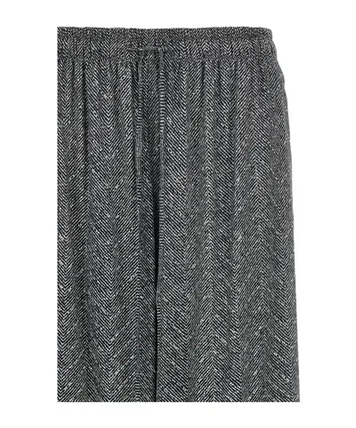 Ermanno Scervino Herringbone Drawstring Palazzo Pants In Gray
