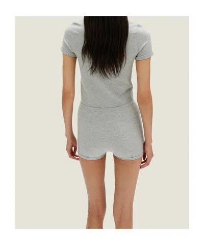 Miu Miu Short Sleeve T-shirt In Gray
