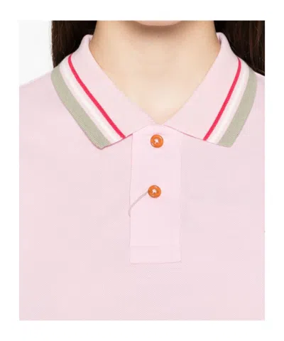 Vivienne Westwood Collared Polo Top Striped Sleeves In Pink