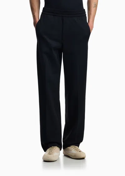 Emporio Armani Elastic Waist Sweatpants In Black