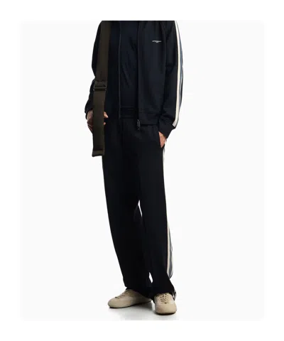 Emporio Armani Elastic Waist Sweatpants In Black