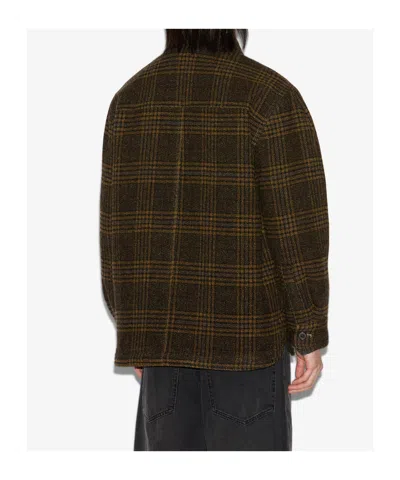 Isabel Marant Kervey Checkered Virgin Wool Jacket In Brown