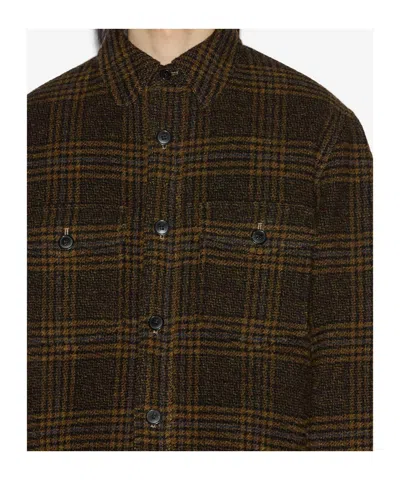 Isabel Marant Kervey Checkered Virgin Wool Jacket In Brown
