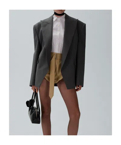 Magda Butrym Oversized Tuxedo Blazer In Grey In Gray