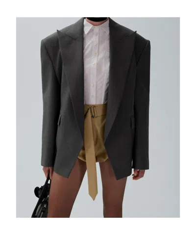 Magda Butrym Oversized Tuxedo Blazer In Grey In Gray