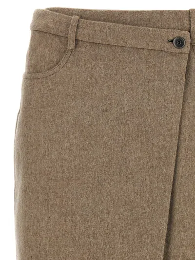 Brunello Cucinelli Wrapped Skirts Beige In Brown