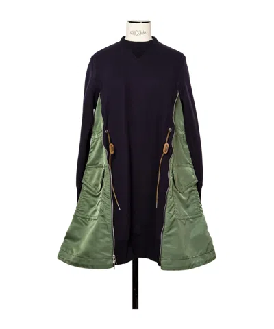 Sacai Multicolor Sponge Dress In Green