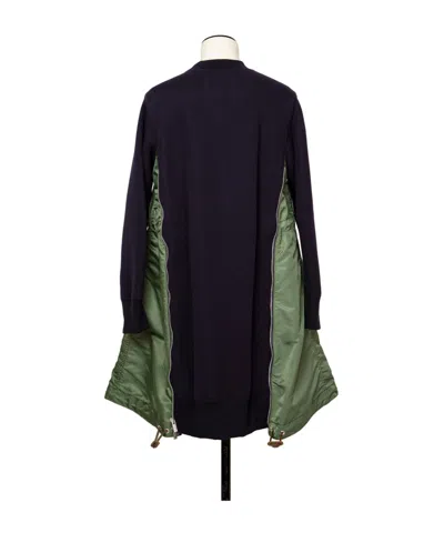 Sacai Multicolor Sponge Dress In Green